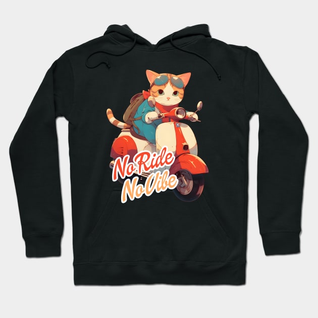 Kawaii cat riding scooter Hoodie by AestheticsArt81